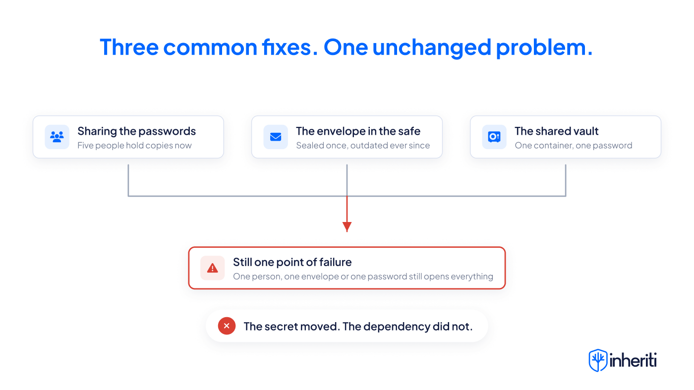 Three common fixes that each move the secret somewhere else